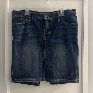 Abercrombie & Fitch Denim Jean Skirt Size 8 Pencil Slit on Back Y2K Dark Wash